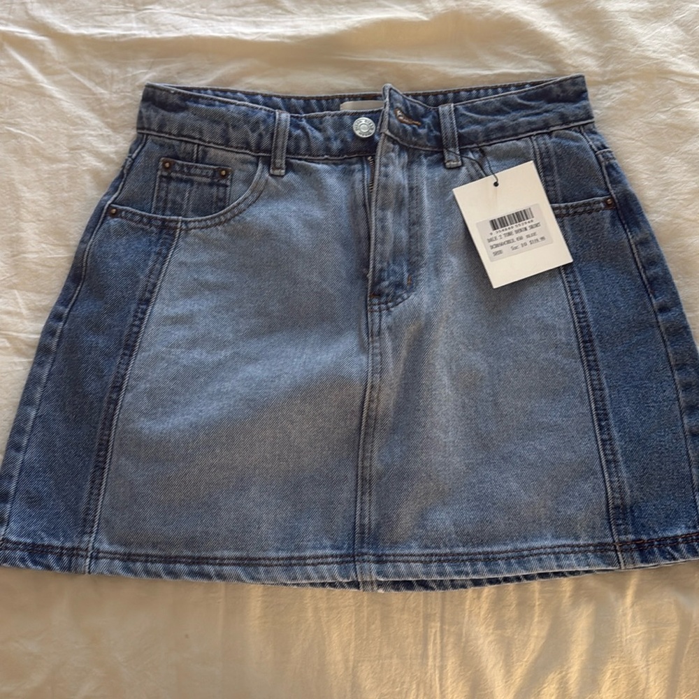Dissh 2 tone denim mini skirt